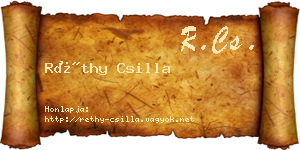 Réthy Csilla névjegykártya